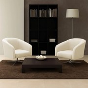 Poltrona Decorativa Giratória Cromada Kit 2 Stella Cotelê Ext/Veludo D03 - D'Rossi - Off White