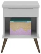 Mesa de Cabeceira Infantil 1 Gaveta Mel Z39 Cinza - Mpozenato