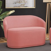 Sofá 2 Lugares Namoradeira Orgânica para Sala Malu Suede M11 - D'Rossi - Rose
