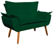 Sofá Namoradeira e 2 Poltronas Giratória MM30 Opala Suede - Verde