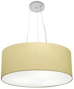 Lustre Pendente Cilíndrico Md-4047 Cúpula em Tecido 50x21cm Algodão Crú - Bivolt