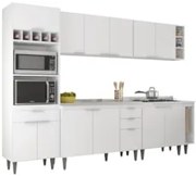 Armário de Cozinha CP07 Com Pia 120cm Pérola Z34 Branco     - Mpozenat