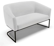 Sofá 2 Lugares Namoradeira Industrial Preto Stella Linho Cinza D03 - D'Rossi