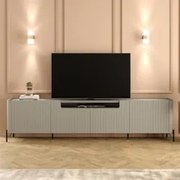 Rack TV 75 Pol 220cm 4 Portas Brise Blen Grigio/Preto I06 - Mpozenato