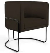 Poltrona Decorativa Base Aço Betina C-34 Sintético Marrom - Domi