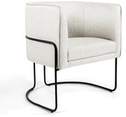 POLTRONA BETINA LINHO CREME A-48 BASE DE