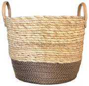 Cesto Seagrass Alça em Couro - M  M