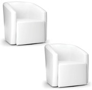 Poltrona Decorativa Base Giratória Kit 2 Stella Max Sintético PU D03 - D'Rossi - Branco