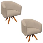 Poltrona Decorativa Giratória MM30 Kit 2 Stella Linho D03 - D'Rossi