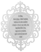 Placa Decorativa Ave Maria Arabesco Mdf 25x20 Branco - D'Rossi