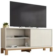 Rack Bancada Para TV 45 Pol 136cm Lucca Off White/Freijó C01 - Mpozena