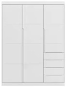 Guarda Roupa Infantil 3 Portas 4 Gavetas Pérola Branco - Phoenix