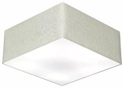 Plafon Quadrado Md-3012 Cúpula em Tecido 21/50x50cm Rústico Cinza - Bivolt