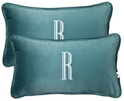 Jogo de 2 Almofadas Monograma Filetto Acqua