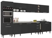 Armário de Cozinha CP07 Com Pia 180cm Pérola Z34 Preto      - Mpozenat