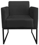 Kit 2 Poltronas Decorativas Base Industrial Preto Maressa S07 Suede Pr