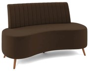 Sofá 2 Lugares Living 160cm Pé Palito Maraú Veludo K01 - D'Rossi - Marrom