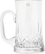 Caneca Chopp C/ Alça Lapidado Artesanalmente - Incolor  Incolor - 01