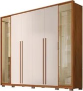 Guarda Roupa Casal 6 Portas Vidro Reflecta Octavius Freijó/Off White -