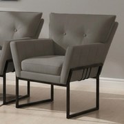 Poltrona Anitta Base Industrial Preto Suede Grafite D03 - D'Rossi