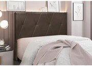 Cabeceira Cama Box Casal 140 cm Aquilla Veludo S04 - D'Rossi - Marrom
