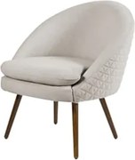 Poltrona Decorativa Pés Palito Rafa C-107 Linho Tressê Bege - Domi