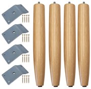 Kit 04 Pés Palito 30 cm Natural e 04 Chapinhas Inclinadas  D10 - D'Rossi