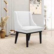Kit 3 Cadeiras Decorativas Sala de Jantar Base Fixa de Madeira Firenze PU Branco Fosco/Preto G19 - Gran Belo