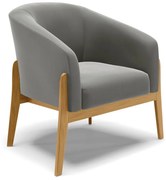 Poltrona Stella Suede Base Madeira Castanho D03 - D'Rossi - Grafite