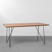 Mesa de Jantar W Retangular Tammi e Preto - 1,60mx90cm