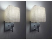 Kit/2 Arandela Quadrada Md-2019 Cinza C/ Inter Liga e Desl Cúpula Rustico Bege - Bivolt