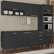 Armário de Cozinha CP02 Para Pia 180cm Pérola Z34 Preto     - Mpozenat