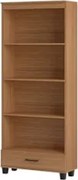 Estante Livreiro Alta 100% MDF Estilo Industrial 1 Gaveta C57 Freijó -