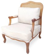 Poltrona Marquesa Palha Assento Estofado Estrutura Madeira Maciça Design de Luxo Peça Artesanal