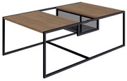 Mesa de Centro New 100 cm Hanover e Preto A05 - D'Rossi