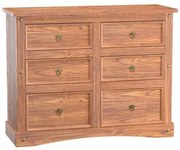 Cômoda 6 Gavetas em Madeira Carvalho Rústico 131x48x104 cm Elliottiis Marin Brasil