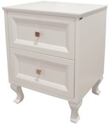 Mesa de Cabeceira Louvre com Pés Luís XV - Branco Kleiner