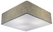Plafon Quadrado Md-3051 Cúpula em Tecido 15/45x45cm Rústico Cinza - Bivolt