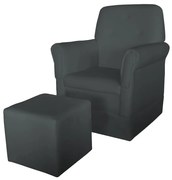 Poltrona Suzi Amamentação Balanço + Puff Suzi Suede Cinza