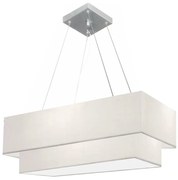 Lustre Pendente Duplo Retangular Vivare Md-4322 Cúpula em Tecido 99x40cm x 80x30cm - Bivolt