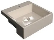 Cuba Pia Semi Encaixe para Banheiro Quadrada Kuad 355 C08 Bege - Mpoze