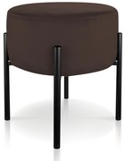 Puff Banqueta Decorativo Industrial Preto Iron Suede D03 - D'Rossi - Marrom