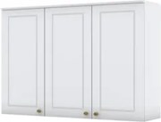 Armário Aéreo 120cm 3 Portas 100% MDF Americana Branco HP - Henn