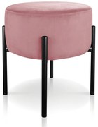 Puff Banqueta Decorativo Industrial Preto Iron Suede - Rose