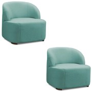 Poltrona Decorativa Orgânica kit 2 Diully Bouclê E03 - D'Rossi - Azul Turqueza