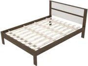 Cama de Casal Madeira CM8005 Nogal/Branco - Tecno Mobili