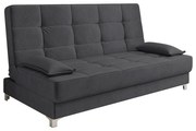 Sofá Cama Equador 193 cm Encosto Reclinável Veludo Pés Plástico Cromado - D'Rossi - Grafite