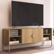 Rack Bancada Tv 65 Pol 150cm 2 Portas Mario Hanover/Dourado A10 - Mpoz