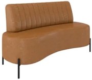 Sofá 2 Lugares 135cm Pés Aço Preto Tamar Z08 Sintético Camel - Mpozena