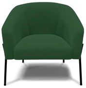 Poltrona Decorativa Pé de Ferro Preto Kit 2 Stella Veludo D03 - D'Rossi - Verde